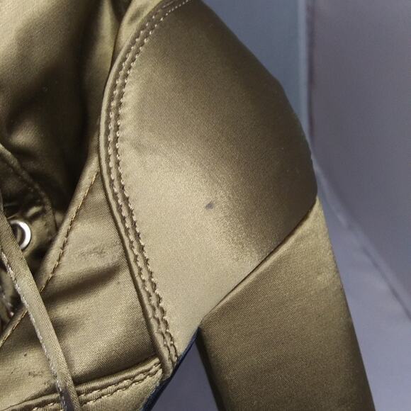 Nature Breeze Satiny Fabric Lace Up Boots 3 Inch High Heel Booties Size 5 1/2 - Picture 11 of 12